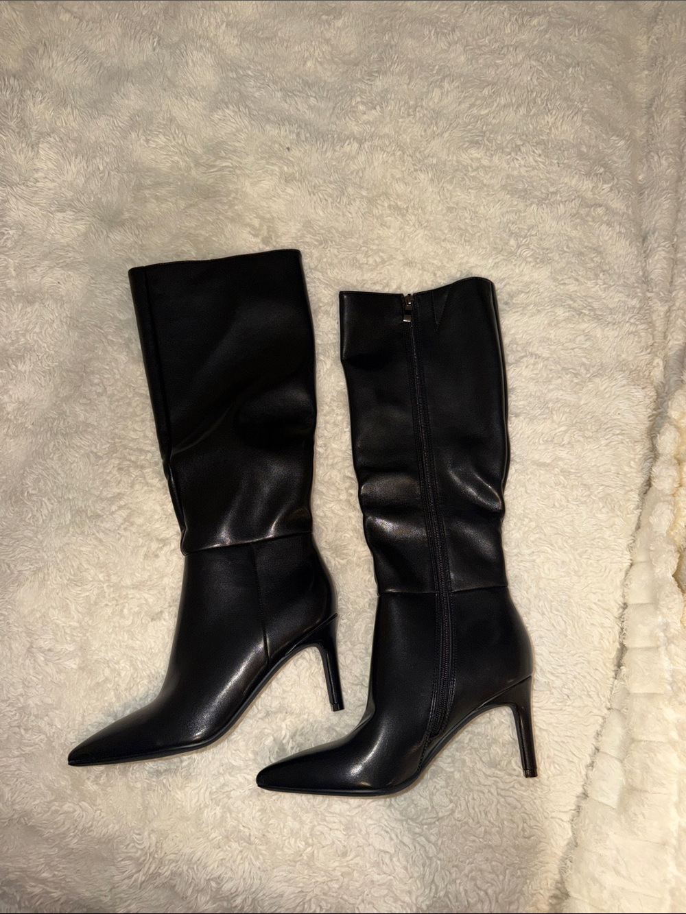 Amazon Women’s Black Mid-Calf Pointed Toe Stiletto Boots